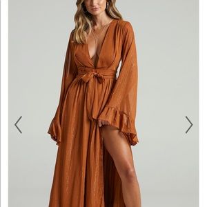 Showpo Dangerous Woman Maxi Dress, Rust